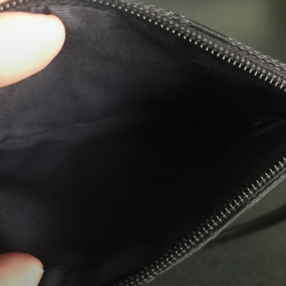 Coach Black Canvas Leather Signature C Wristlet Mini Pouch - Picture 12 of 12